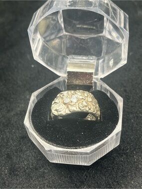 Vintage Steiff Sterling Spoon Ring Floral Design Size 3.75